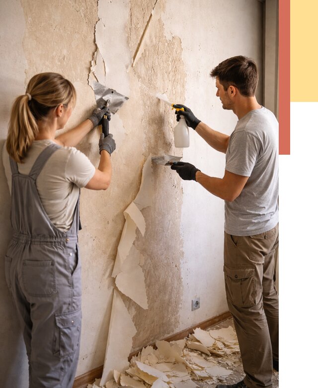 Снятие старых обоев в Донецке от 5748 руб. под ключ недорого | ОТДЕЛОЧНИК-Днк