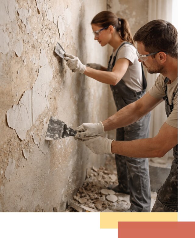Снятие старой шпаклевки и подготовка поверхностей в Донецке