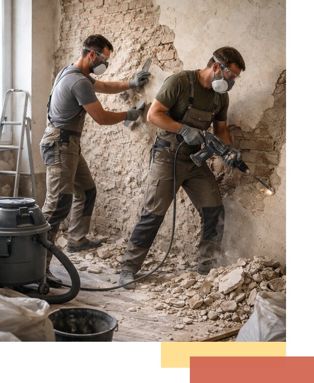 Демонтаж штукатурки со стен в Донецке быстро и аккуратно