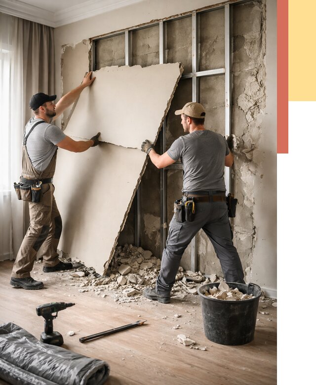 Демонтаж гипсокартона со стен в Донецке от 383 руб. — услуги демонтажа | ОТДЕЛОЧНИК-Днк