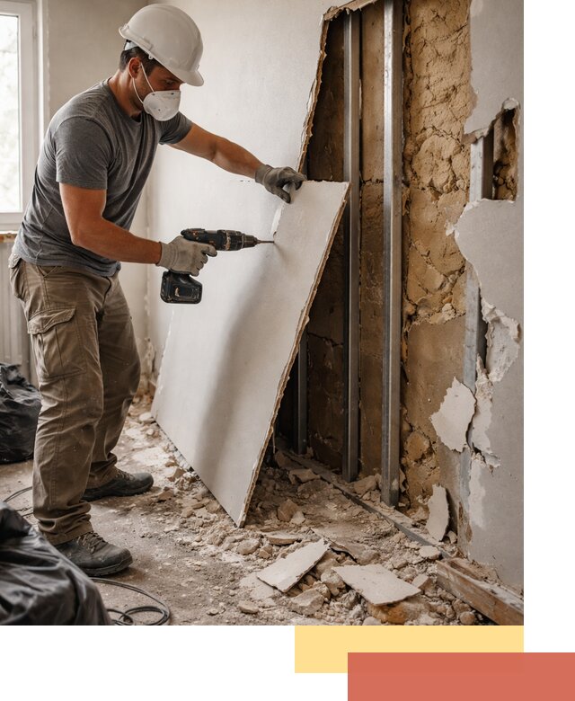 Демонтаж гипсокартона со стен в Донецке качественно и быстро