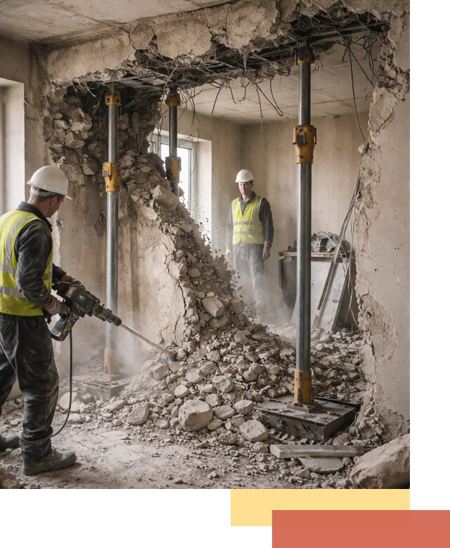 Снос несущих стен в Донецке с гарантией безопасности и качества