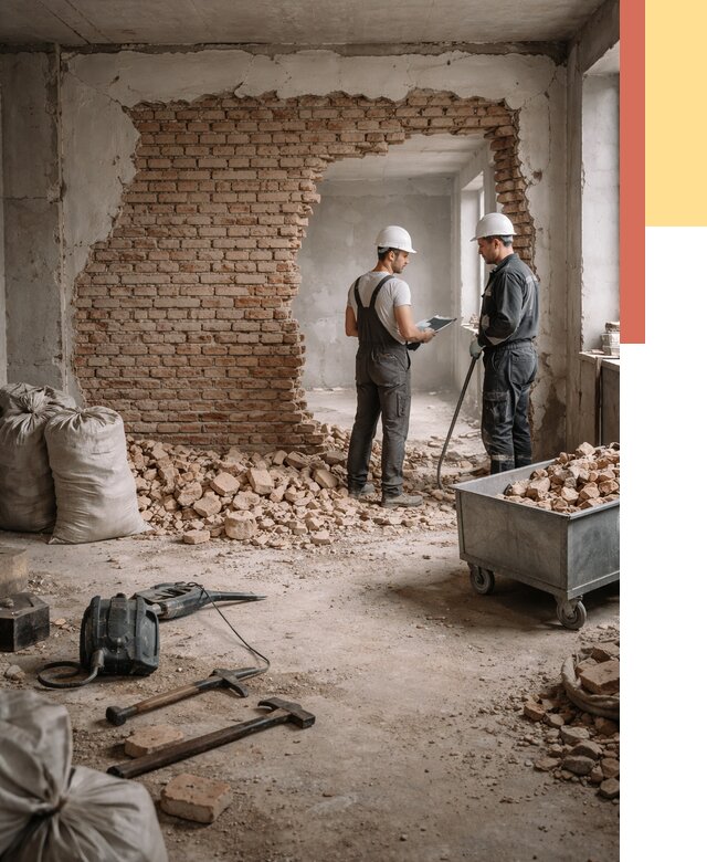 Демонтаж кирпичных стен в Донецке от 4598 руб. — быстро, недорого, под ключ | ОТДЕЛОЧНИК-Днк