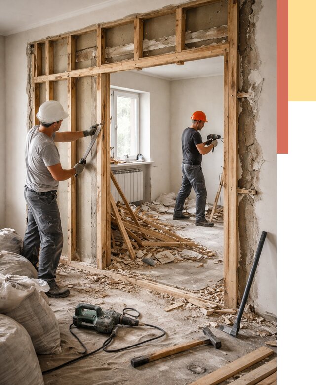 Демонтаж деревянных перегородок в Донецке от 3503 руб. — быстро и недорого | ОТДЕЛОЧНИК-Днк