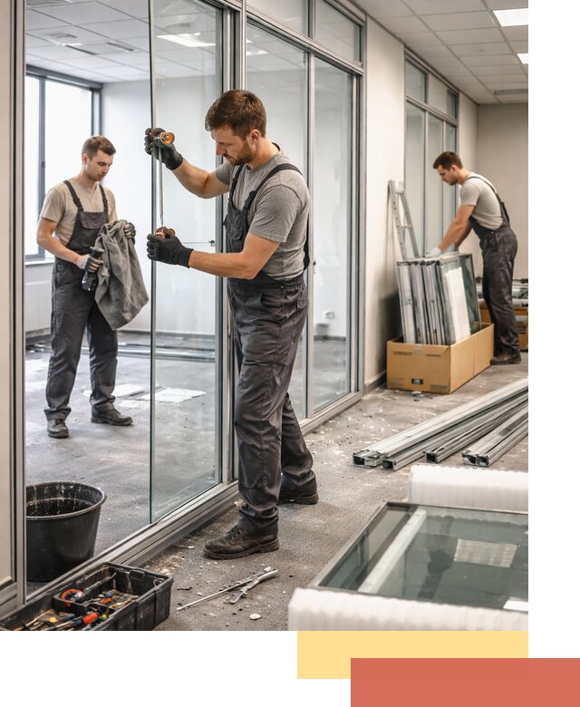 Демонтаж стеклянных перегородок в Донецке быстро и безопасно