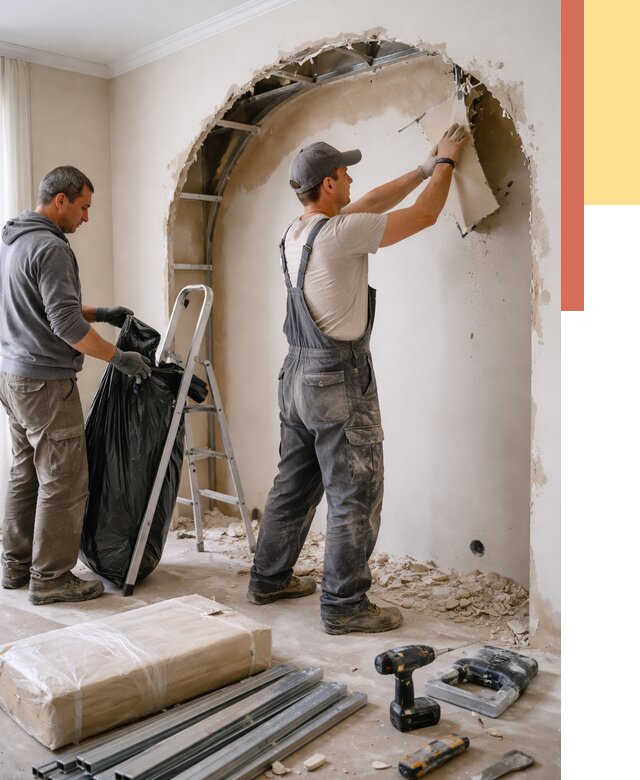 Демонтаж арки из гипсокартона в Донецке от 3832 руб. — услуги под ключ | ОТДЕЛОЧНИК-Днк