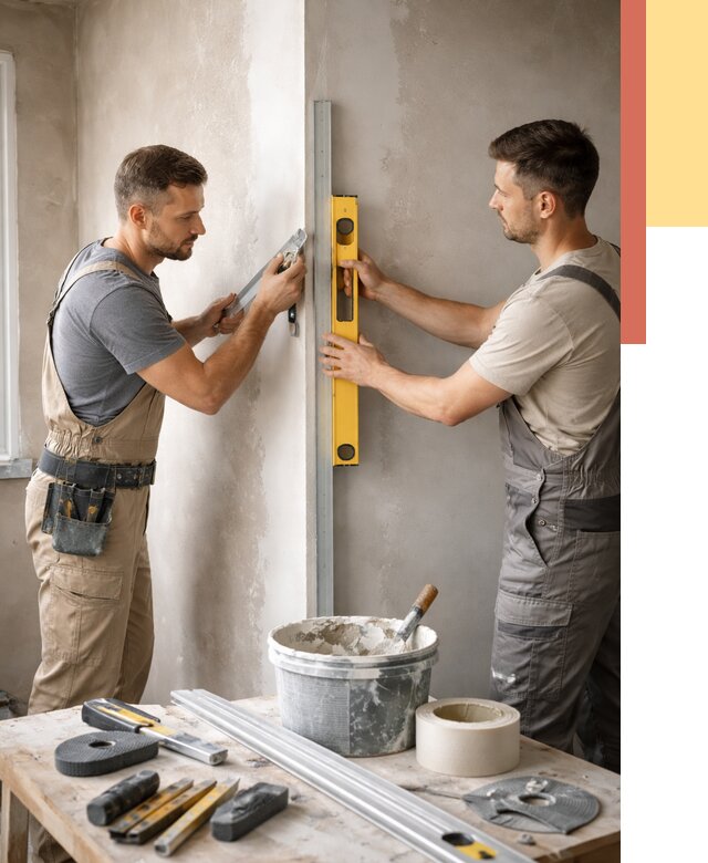 Выведение углов стен в Донецке от 2025 руб. быстро и недорого | ОТДЕЛОЧНИК-Днк