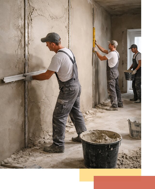 Штукатурка стен по маякам в Донецке — точная и ровная поверхность