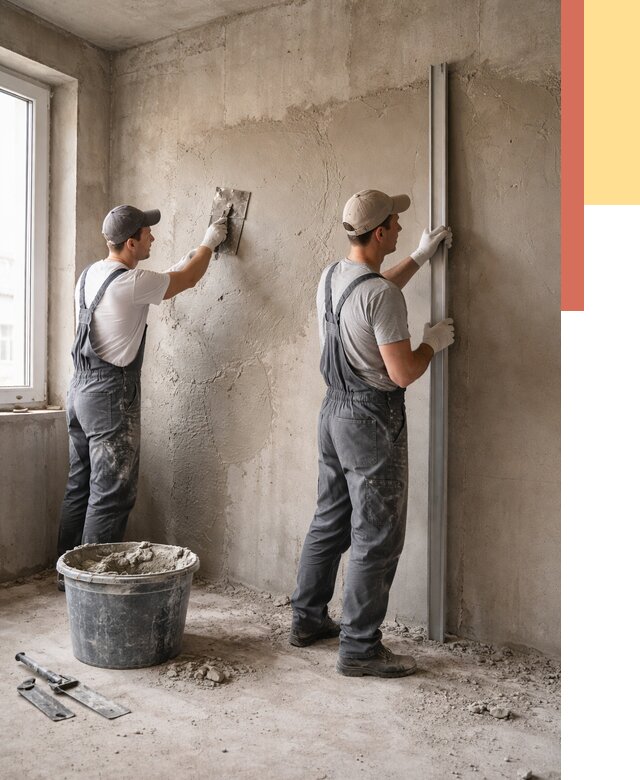 Штукатурка бетонных стен в Донецке от 4927 руб/м² — качественно и быстро | ОТДЕЛОЧНИК-Днк