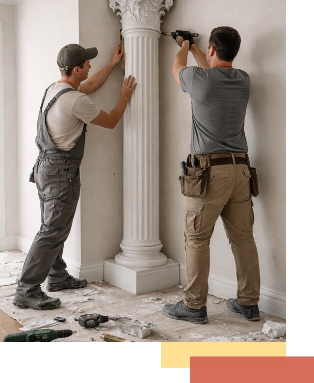 Установка декоративных колонн в Донецке под ключ