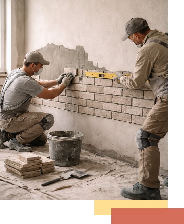 Монтаж декоративного кирпича профессионально в Донецке