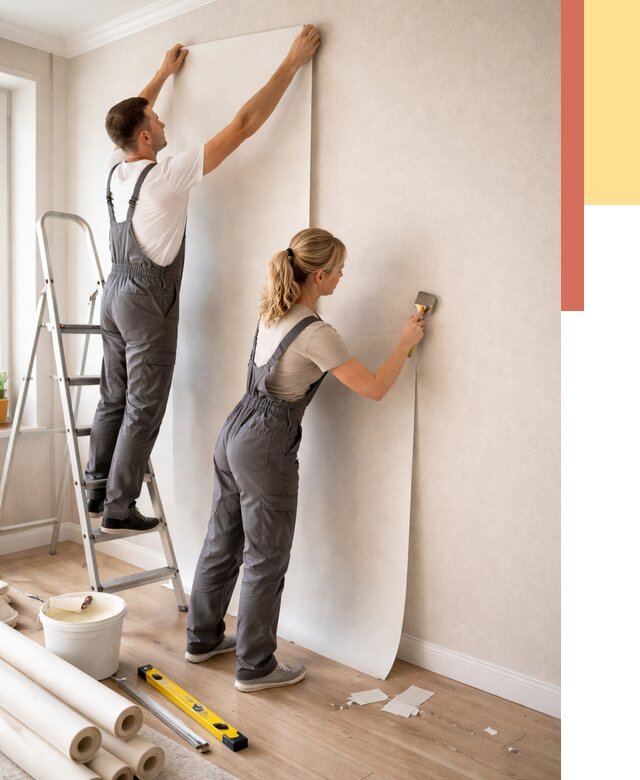 Поклейка флизелиновых обоев в Донецке от 6569 руб. | Быстро и недорого — ОТДЕЛОЧНИК-Днк