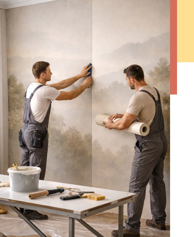 Поклейка фотообоев в Донецке от 9306 руб/м² — быстро и недорого | ОТДЕЛОЧНИК-Днк