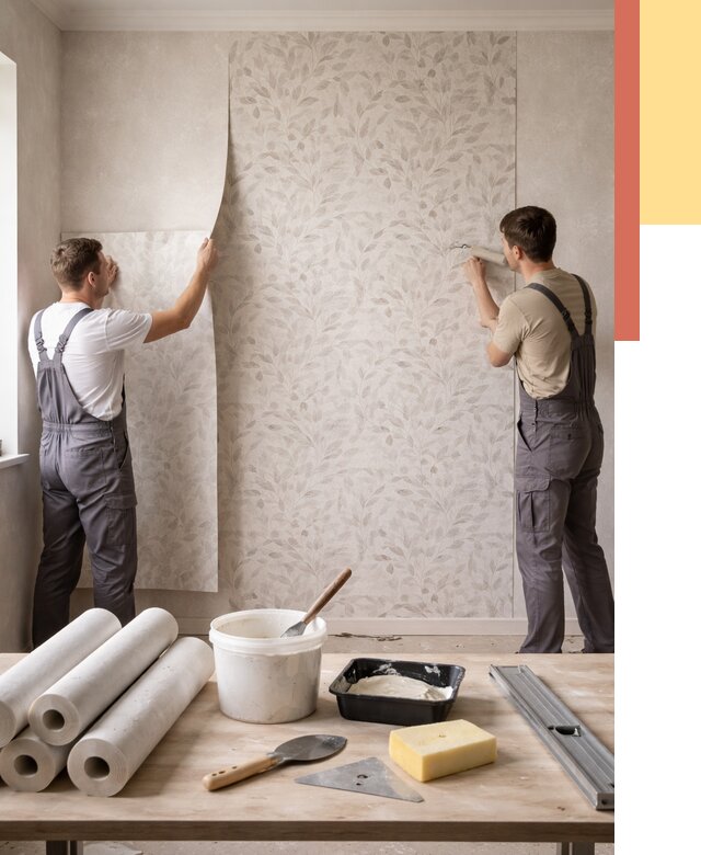 Поклейка обоев с подбором рисунка в Донецке от 3832 руб. | ОТДЕЛОЧНИК-Днк - быстро и недорого