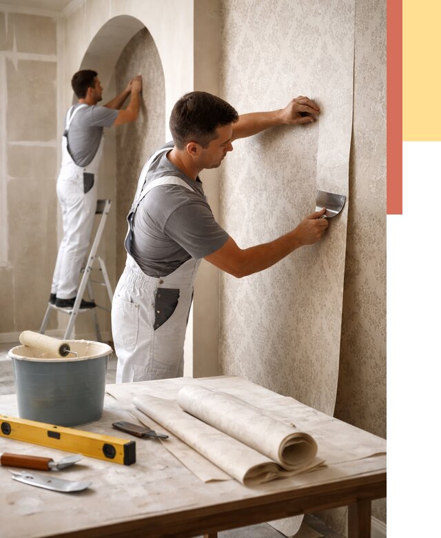 Поклейка обоев на сложные стены в Донецке от 3065 руб. под ключ | ОТДЕЛОЧНИК-Днк