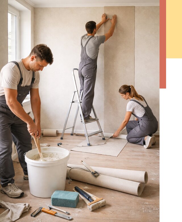 Оклейка стен обоями в Донецке от 3832 руб/м2 — быстро и недорого | ОТДЕЛОЧНИК-Днк