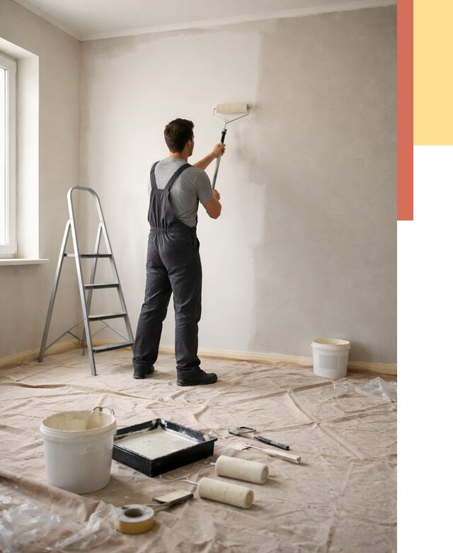 Покраска стен моющейся краской в Донецке от 383 руб./м² — быстро и недорого | ОТДЕЛОЧНИК-Днк