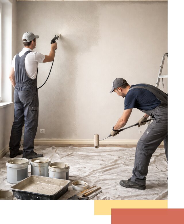 Покраска стен моющейся краской и защита поверхностей в Донецке