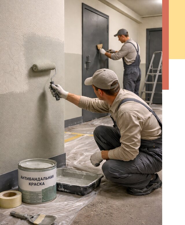 Покраска стен антивандальной краской в Донецке от 4927 руб./м² под ключ | ОТДЕЛОЧНИК-Днк