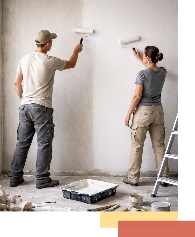 Окраска стен по стеклохолсту в Донецке качественно и долговечно