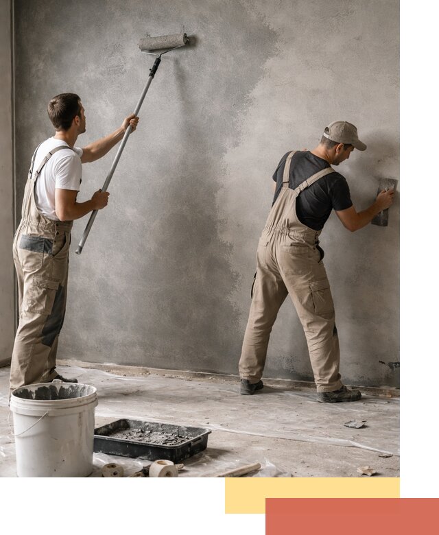 Покраска стен под бетон в Донецке профессионально и недорого