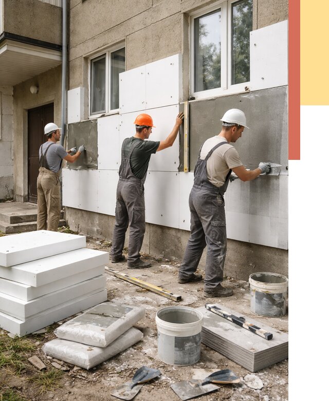 Утепление стен пенопластом в Донецке от 1916 руб. — недорого и под ключ | ОТДЕЛОЧНИК-Днк