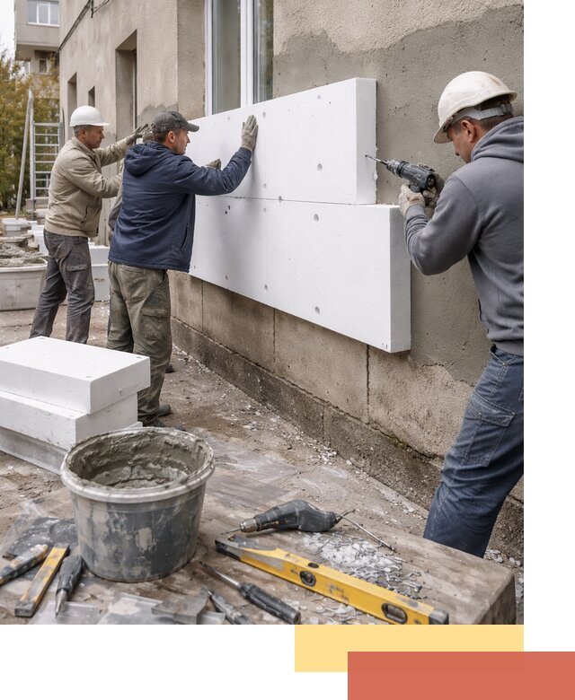 Утепление наружных стен пенопластом в Донецке