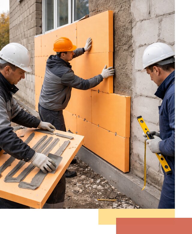 Утепление фасада пеноплексом под ключ в Донецке