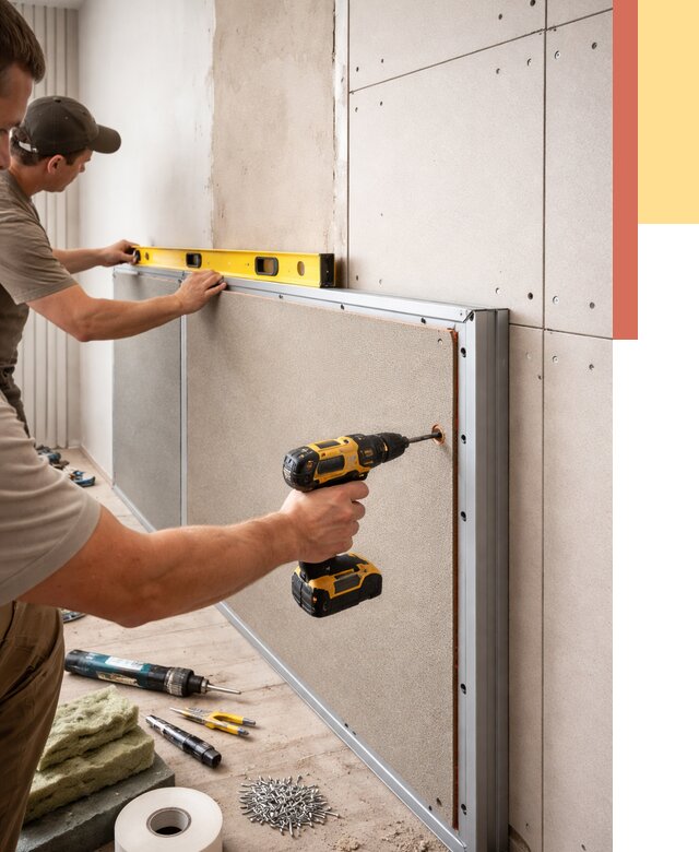 Шумоизоляция стен панелями ЗИПС в Донецке от 2409 руб./м² под ключ | ОТДЕЛОЧНИК-Днк