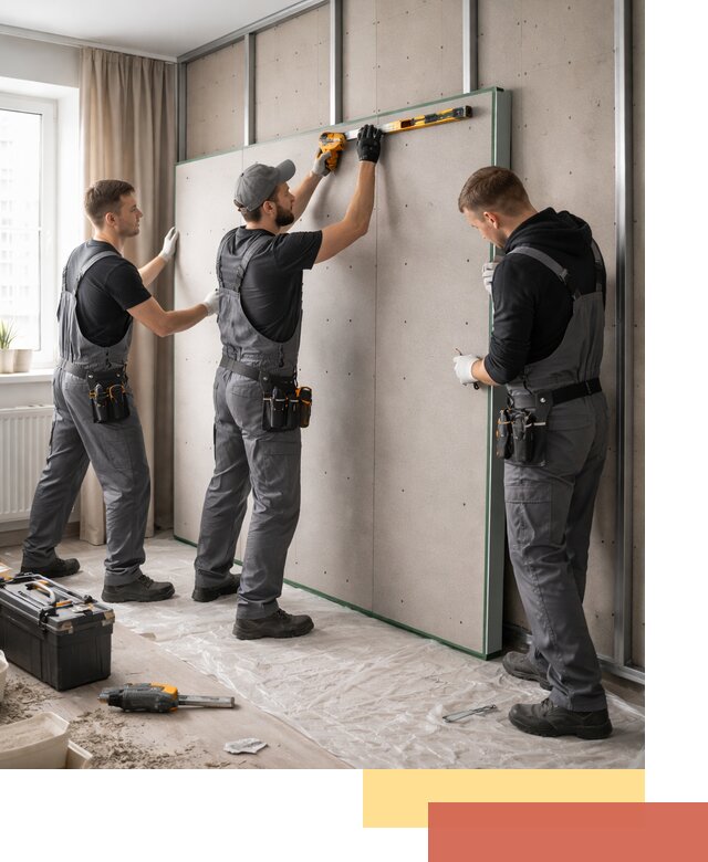 Шумоизоляция стен панелями ЗИПС в Донецке для жилых и коммерческих помещений