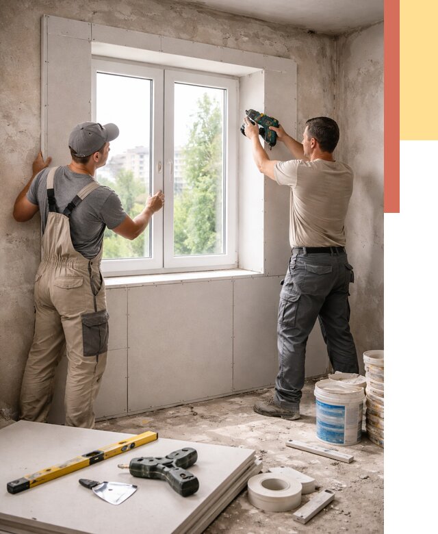 Монтаж откосов из гипсокартона в Донецке от 4927 руб. под ключ | ОТДЕЛОЧНИК-Днк