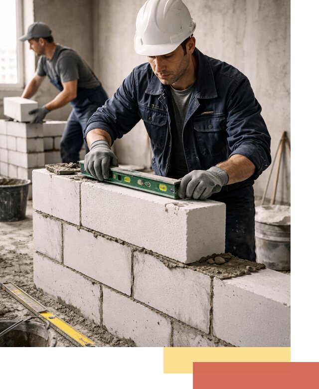 Кладка перегородок из пеноблока под ключ в Донецке