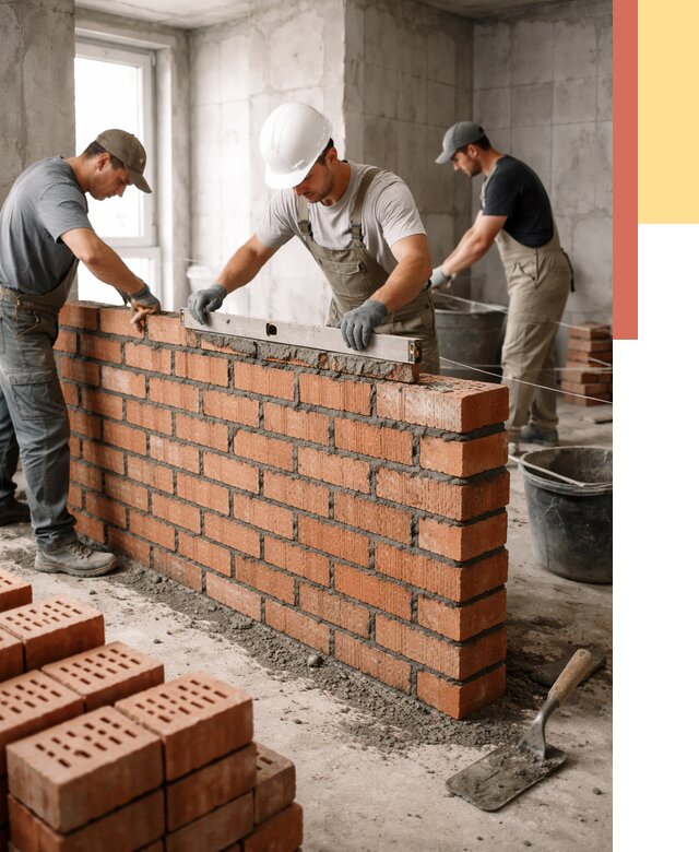 Кладка перегородок из кирпича в Донецке от 3832 руб. за м² | ОТДЕЛОЧНИК-Днк