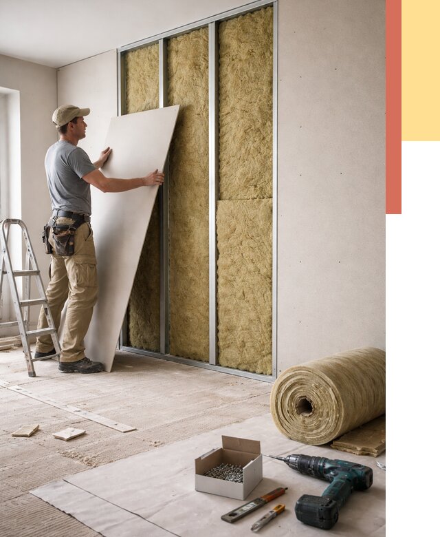 Перегородка из гипсокартона с шумоизоляцией в Донецке от 3416 руб. | ОТДЕЛОЧНИК-Днк