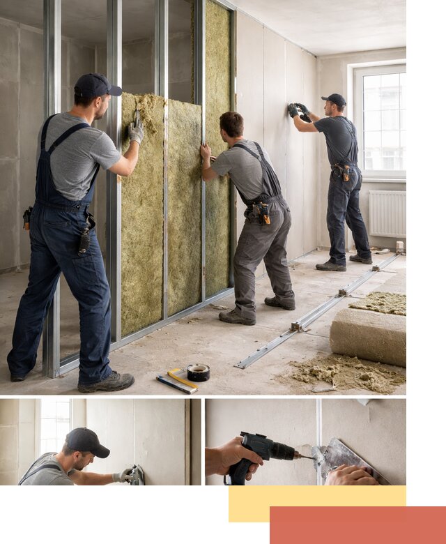 Перегородка из гипсокартона с шумоизоляцией в Донецке — монтаж под ключ