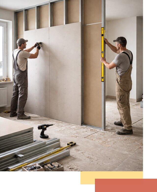 Зонирующая перегородка из гипсокартона под ключ в Донецке