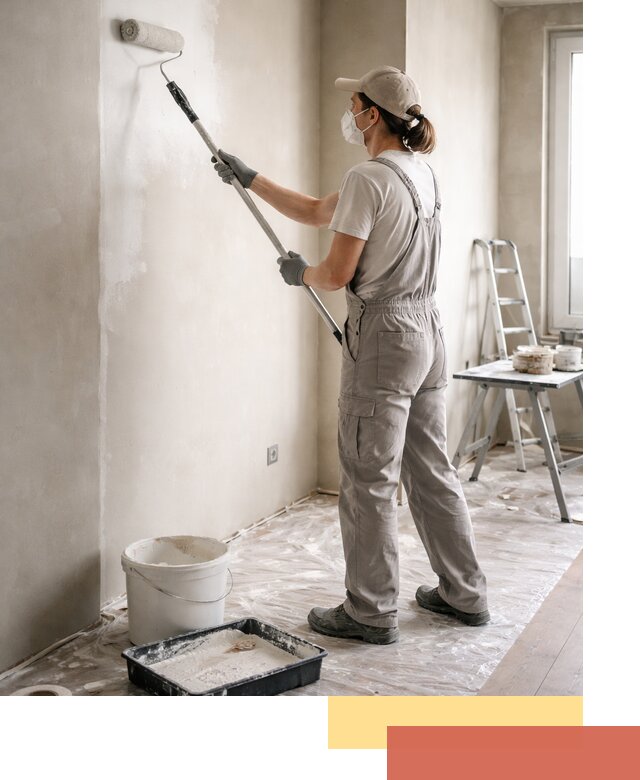 Покраска перегородок из гипсокартона в Донецке качественно и недорого