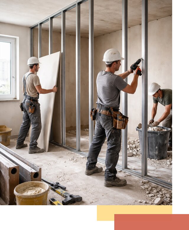 Перенос гипсокартонной перегородки в Донецке профессионально и быстро