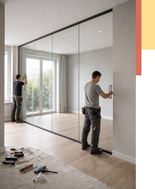 Изготовление стеклянных перегородок в Донецке от 13521 руб. под ключ | ОТДЕЛОЧНИК-Днк