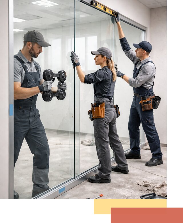 Профессиональный монтаж стеклянных перегородок в Донецке