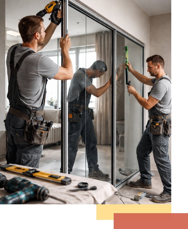 Каркасные стеклянные перегородки под ключ в Донецке