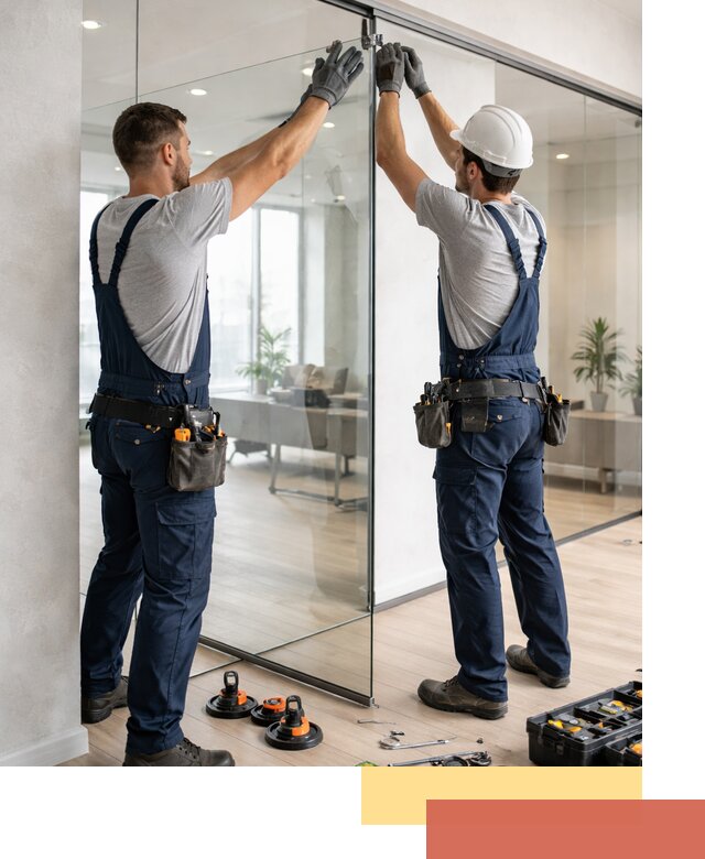 Безрамные стеклянные перегородки под ключ в Донецке