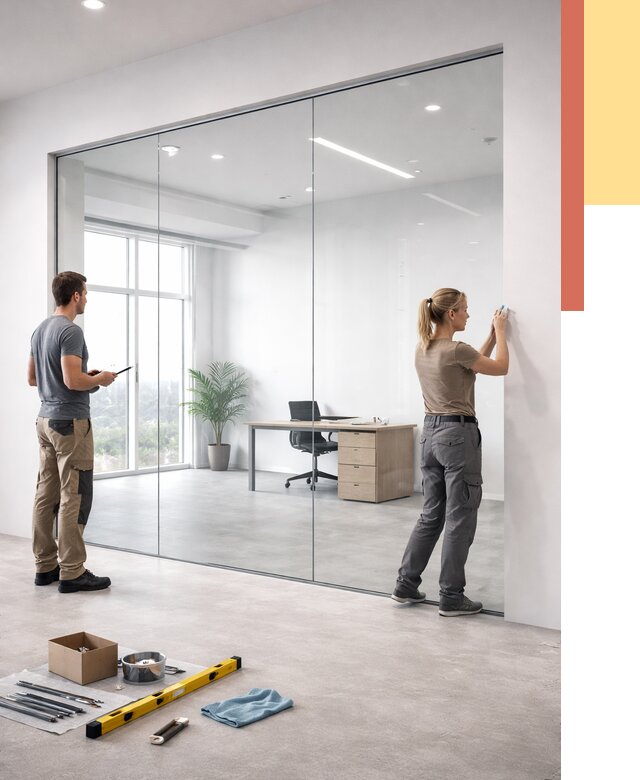 Перегородки из закаленного стекла в Донецке от 10401 руб. под ключ | ОТДЕЛОЧНИК-Днк