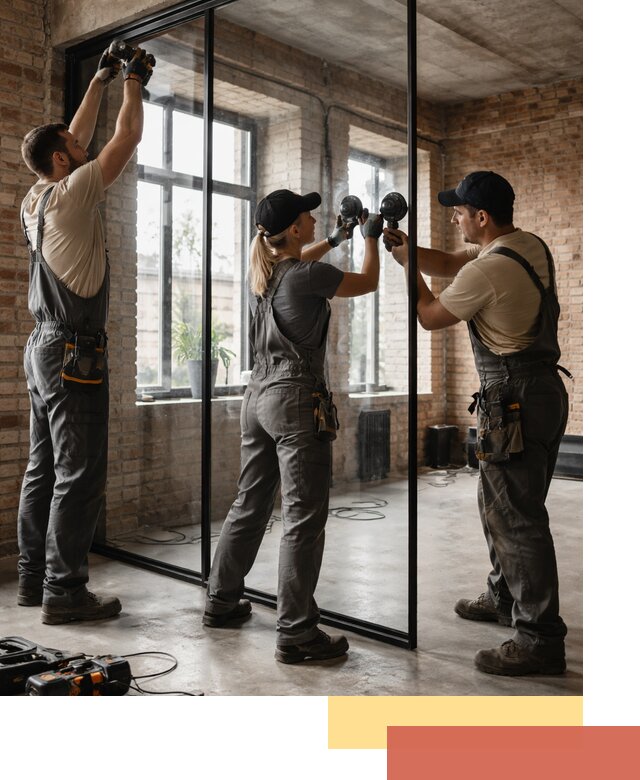 Стеклянные перегородки лофт — изготовление и монтаж в Донецке