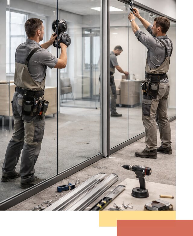 Стеклянные офисные перегородки под ключ в Донецке