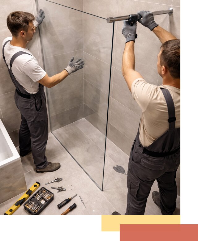 Стеклянные перегородки для душа в Донецке — изготовление и монтаж