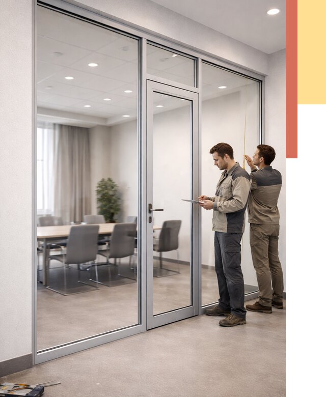 Установка и монтаж алюминиевых перегородок со стеклом в Донецке от 8977 руб. | ОТДЕЛОЧНИК-Днк