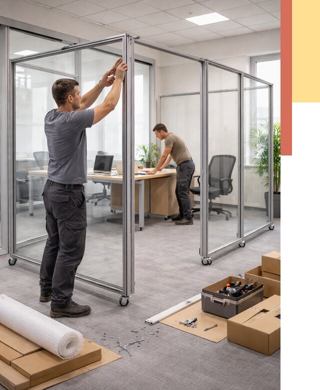 Мобильные офисные перегородки в Донецке от 13685 руб. — установка под ключ | ОТДЕЛОЧНИК-Днк