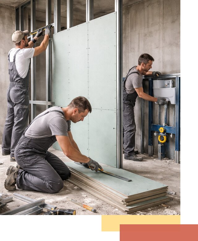 Монтаж и ремонт сантехнических перегородок в Донецке