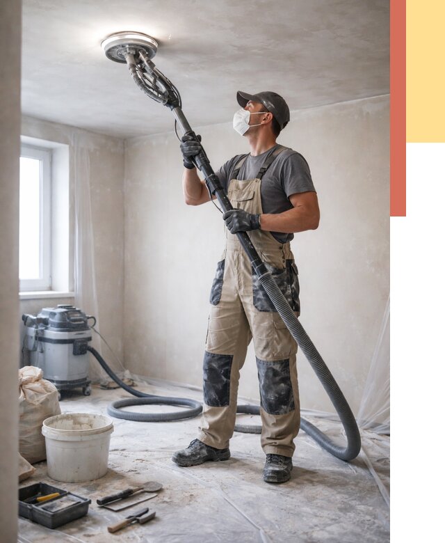 Шлифовка потолка в Донецке от 3832 руб. — услуги шлифования потолка | ОТДЕЛОЧНИК-Днк